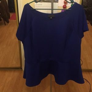 Cute Royal Blue Peplum Top